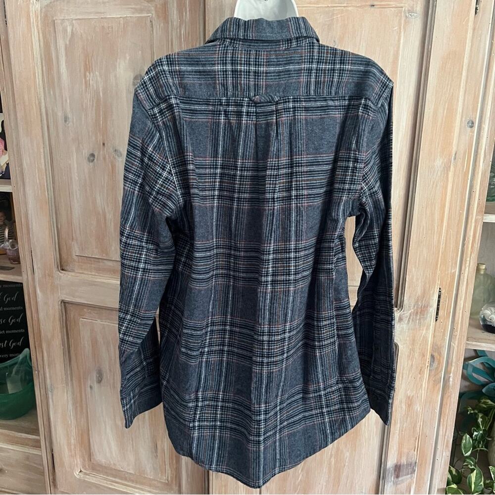 Eddie Bauer Blue Flannel Plaid Button Up Shirt Men’s Medium NEW - Picture 6 of 9